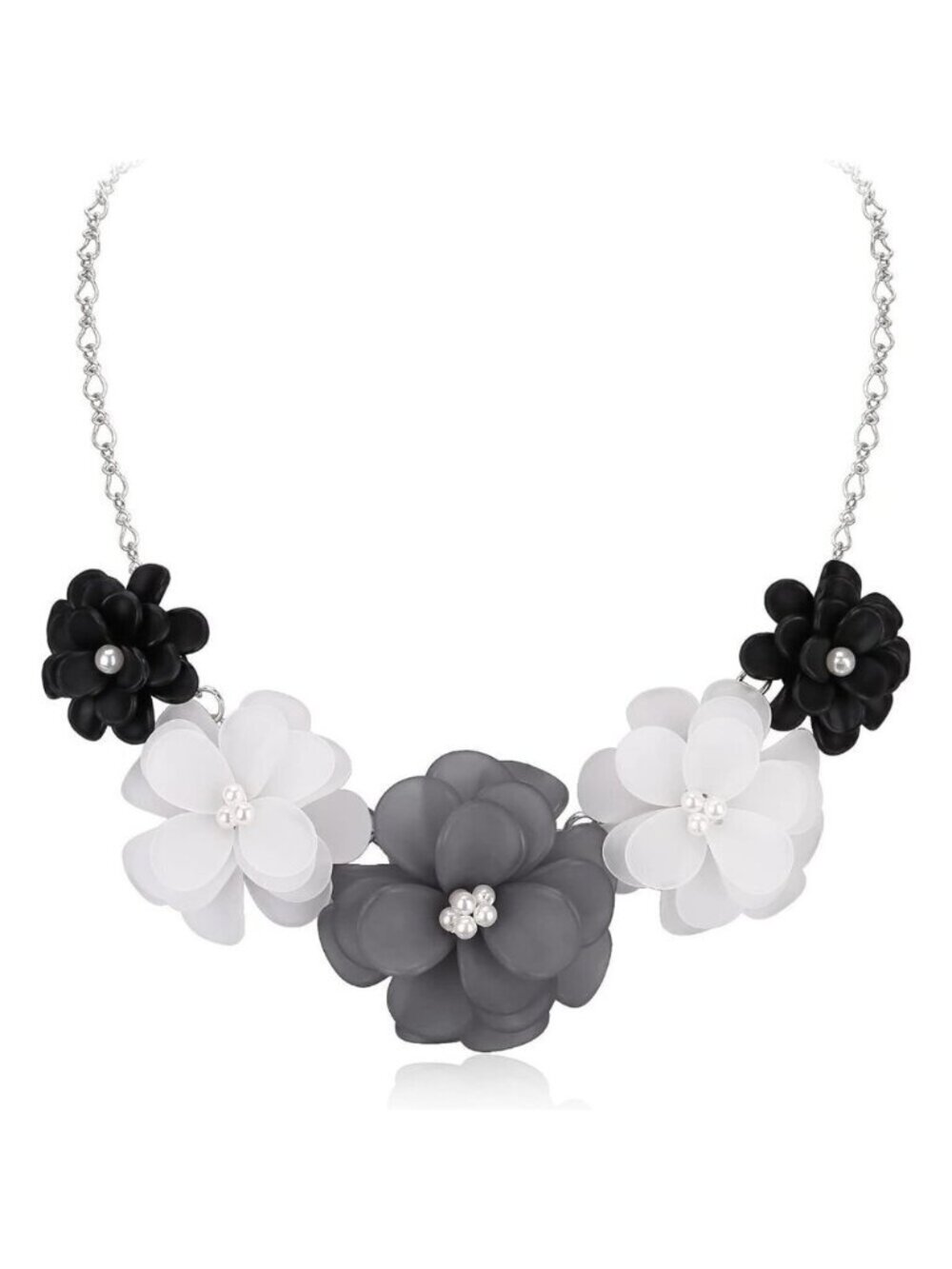 🆕 Women Black Flower Collar Necklace Summer Holiday Floral Costume Jewelry Gift